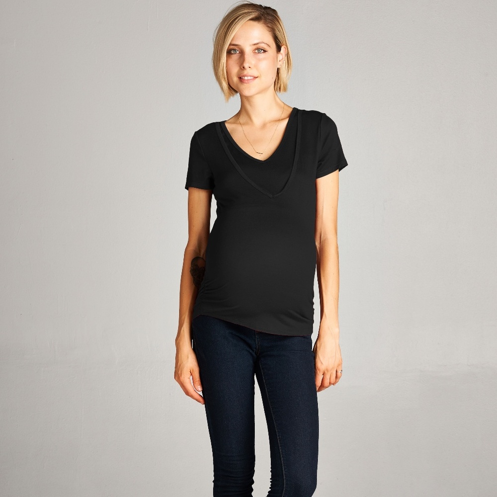 <CMT1329> Double Layered Maternity Nursing Top